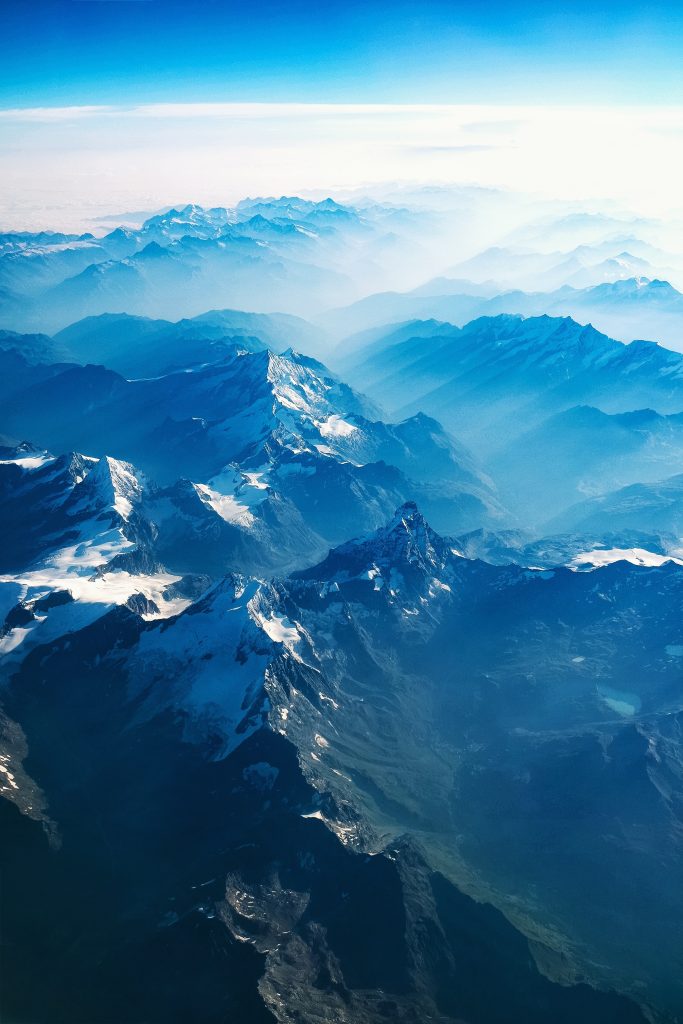 Aerial view of the Alps