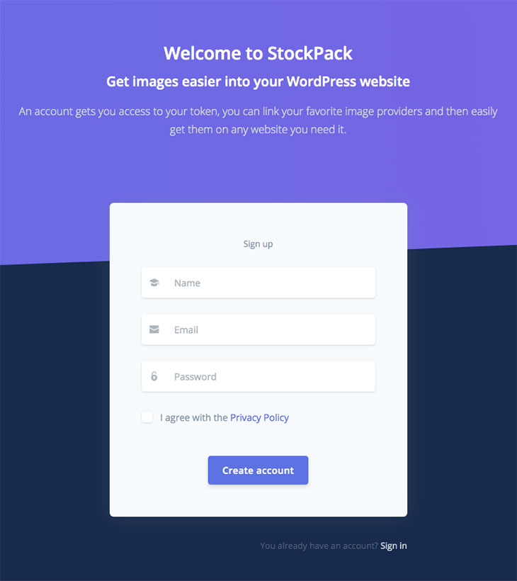 StockPack Registration